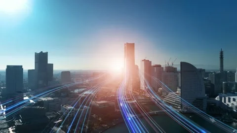The path of light leading to the future. Technology for tomorrow. Stock Footage 167983185