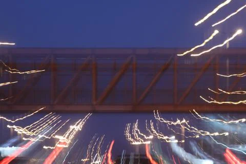 Path of lights long exposure Stock Photos