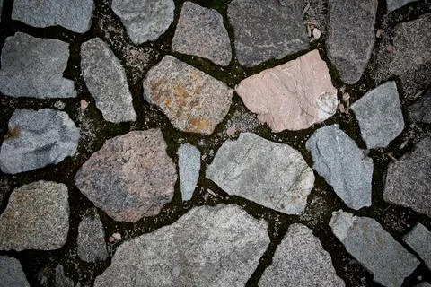 A path of lined stone. Textured background Stock Photos