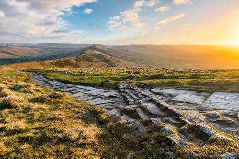 Path to Mam Tor, Peak District, UK. Stock Photos