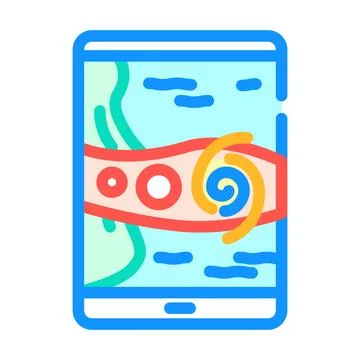 Path map hurricane disaster color icon vector illustration Stock Illustration