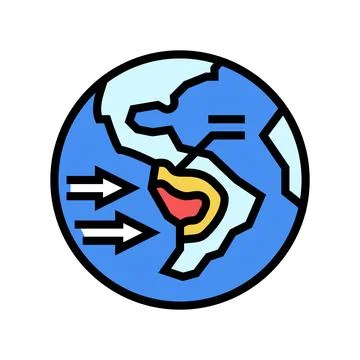 Path map hurricane disaster color icon vector illustration Stockillustratie