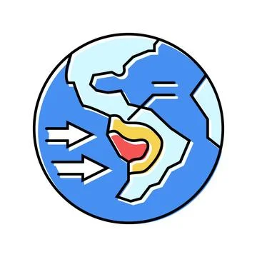 Path map hurricane disaster color icon vector illustration Stockillustratie