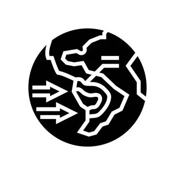 Path map hurricane disaster glyph icon vector illustration Illustrazione stock