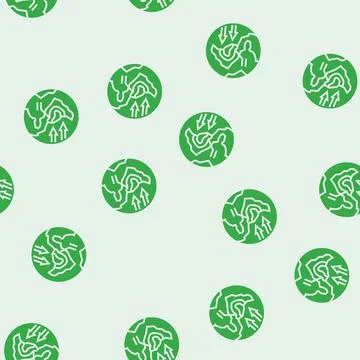 Path map hurricane disaster glyph seamless pattern Illustrazione stock