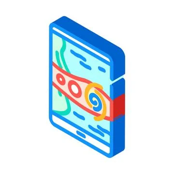 Path map hurricane disaster isometric icon vector illustration Stock Illustration