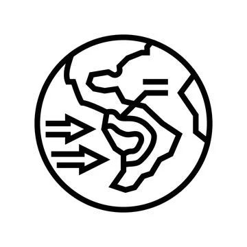 Path map hurricane disaster line icon vector illustration Stockillustratie