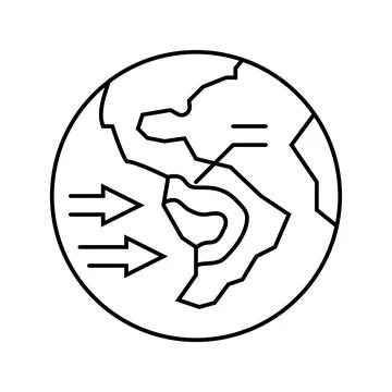 Path map hurricane disaster line icon vector illustration Stockillustratie
