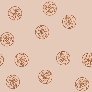 Path map hurricane disaster line seamless pattern Illustrazione stock