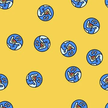 Path map hurricane disaster vector seamless pattern Illustrazione stock