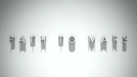 Path to mars 3D title animation white text on a white background Stock Footage 298897495