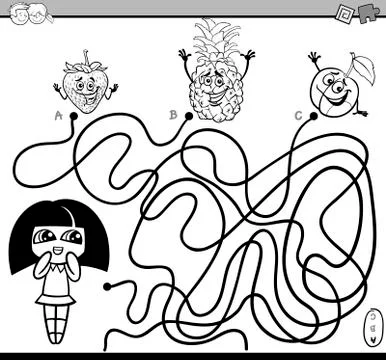 Path maze activity coloring book イラスト素材