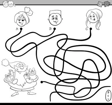 Path maze activity for coloring Stockillustratie