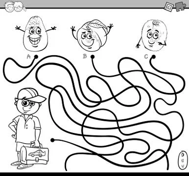 Path maze activity coloring page イラスト素材