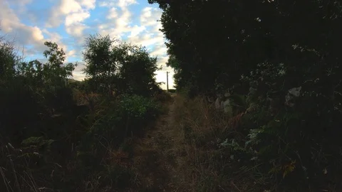 PATH FROM A MOUNTAIN AND SKY Stock Footage 93552820