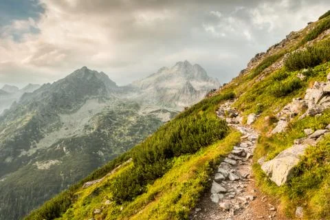 Path in mountains Stock Photos