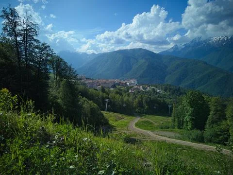 Path in the mountains Stock Photos