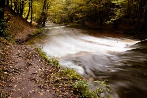 Path near river in fall Stock Photos