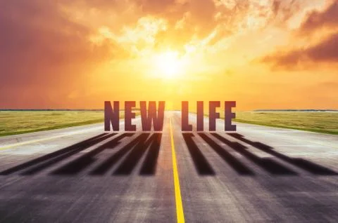 The path to a new life is the concept of changing life for the better. View w 스톡 사진