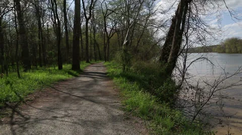 Path next to the river Stock Footage 22935357