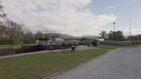 Path next to a river in Scotland Stock Footage 246630165