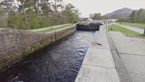 Path next to a river in Scotland Stock Footage 246630260