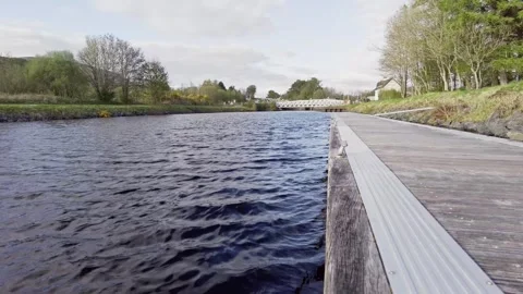 Path next to a river in Scotland Stock Footage 246630270