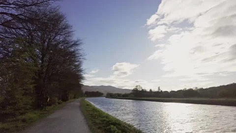 Path next to a river in Scotland Stock Footage 246630274
