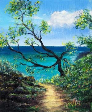 Path to the ocean Illustrazione stock