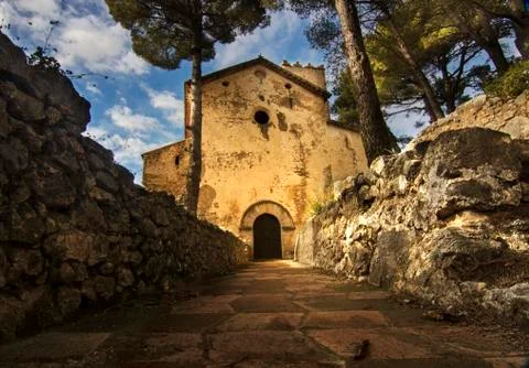 Path to the old church Stock Photos