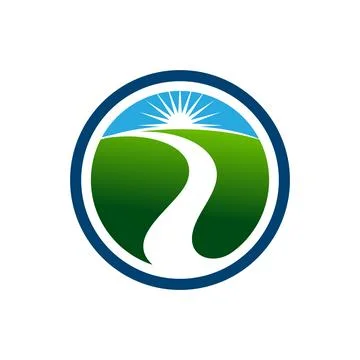 Path or Creek Icon Vector Logo Template Illustration Design Stock Illustration