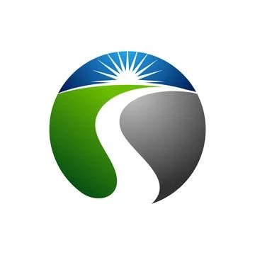 Path or Creek Icon Vector Logo Template Illustration Design Stock Illustration