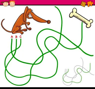 Path or maze cartoon game Illustrazione stock