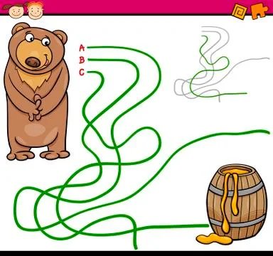 Path or maze cartoon game Illustrazione stock