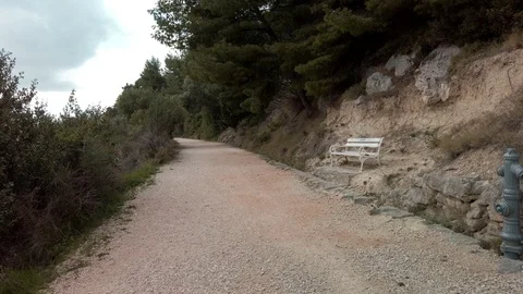 Path on the park Marjan, Split, Croatia Stock Footage 104960575