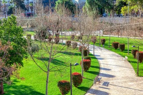Path in Park of valencia Stock Photos