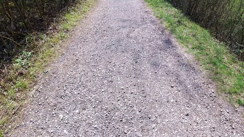 Path with pebbles outdoor Stock Footage 128943618
