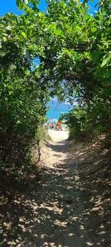 Path to the perfect beach Stock Photos
