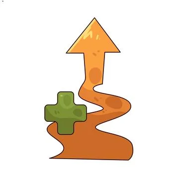 Path with plus sign illustration Stock Illustration