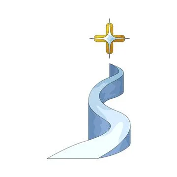 Path with plus sign illustration Illustrazione stock