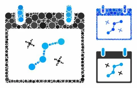 Path points calendar day Mosaic Icon of Round Dots イラスト素材