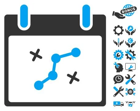 Path Points Calendar Day Vector Icon With Bonus Stock Illustration