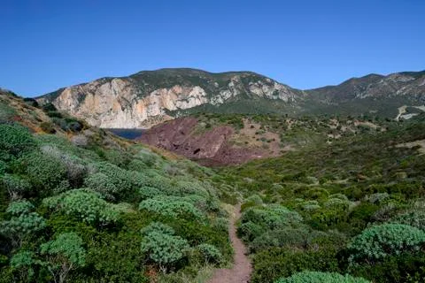 Path to Porto Corallo Stock Photos