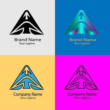 Path of Progress/Upward Logo/Arrow/Motion Triangle/Forward Vision Logo Stock Illustration