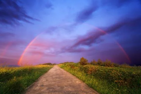 Path to the rainbow Stock Photos