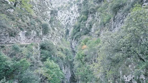 Path of the river Cares, Picos de Europa. Asturias Stock Footage 165364910