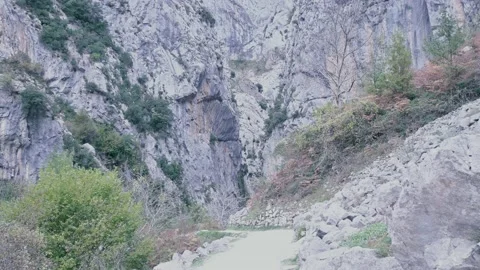 Path of the river Cares, Picos de Europa. Asturias Stock Footage 165365127
