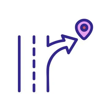 Path route icon vector outline illustration Stock Illustration