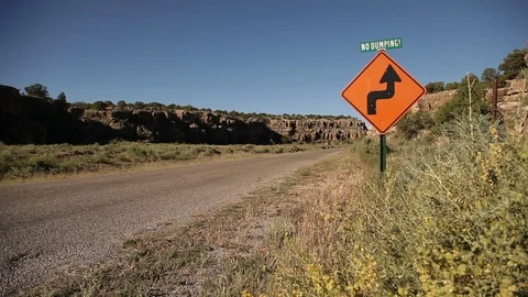 Path runs through a rocky landscape Stock Footage 90821492