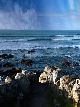 The Path to the Sea Stock Photos